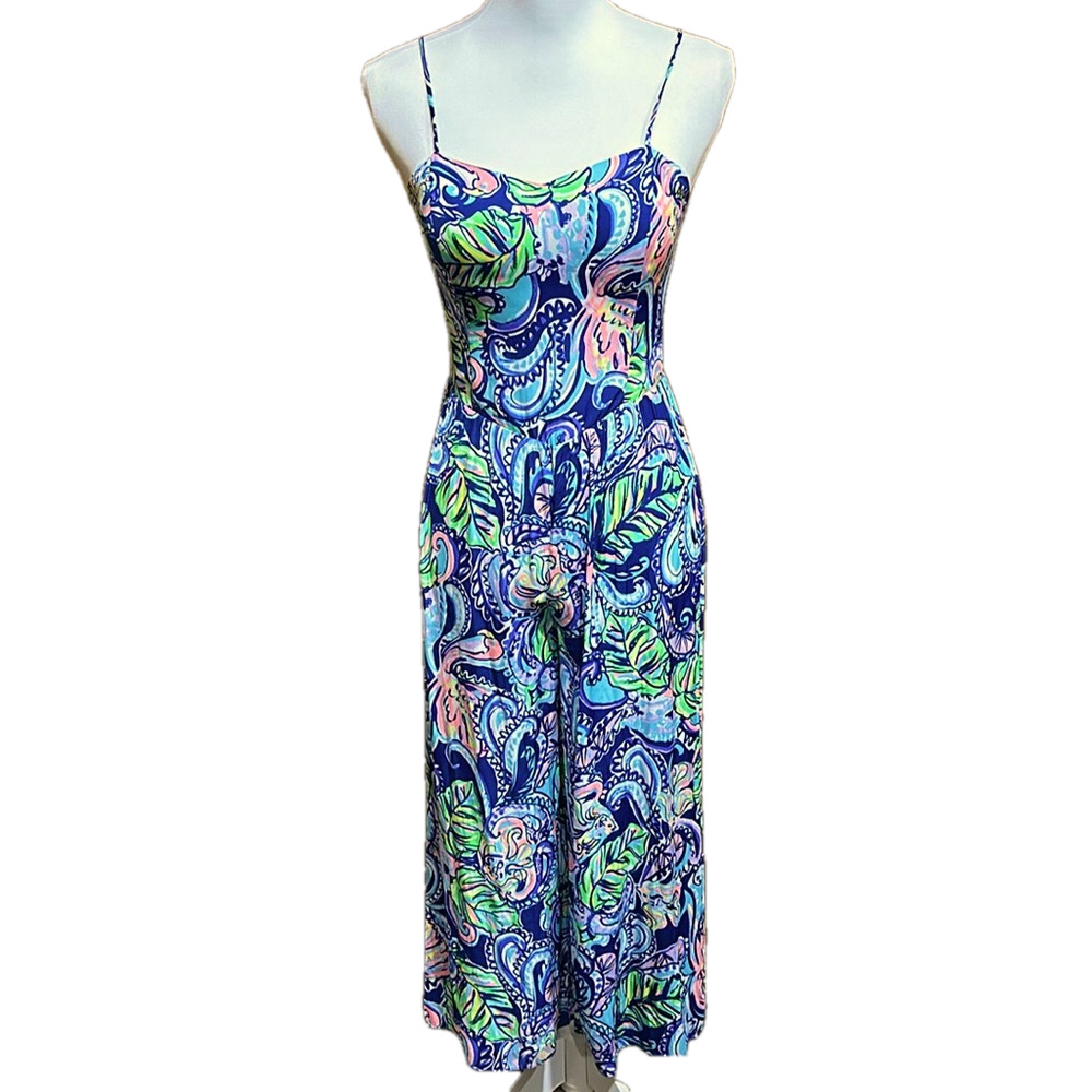 Lilly Pulitzer Women's Sleeveless Jumpsuit Size 00 Paisley Print - EUC
